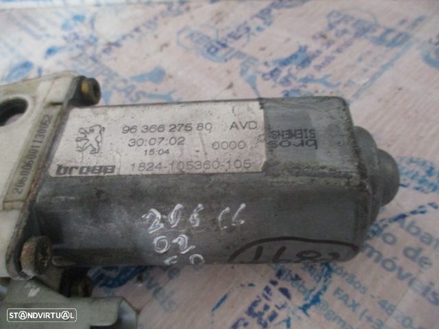 Motor Elevador Vidro 9636627580 PEUGEOT 206CC 2002 FD - 3