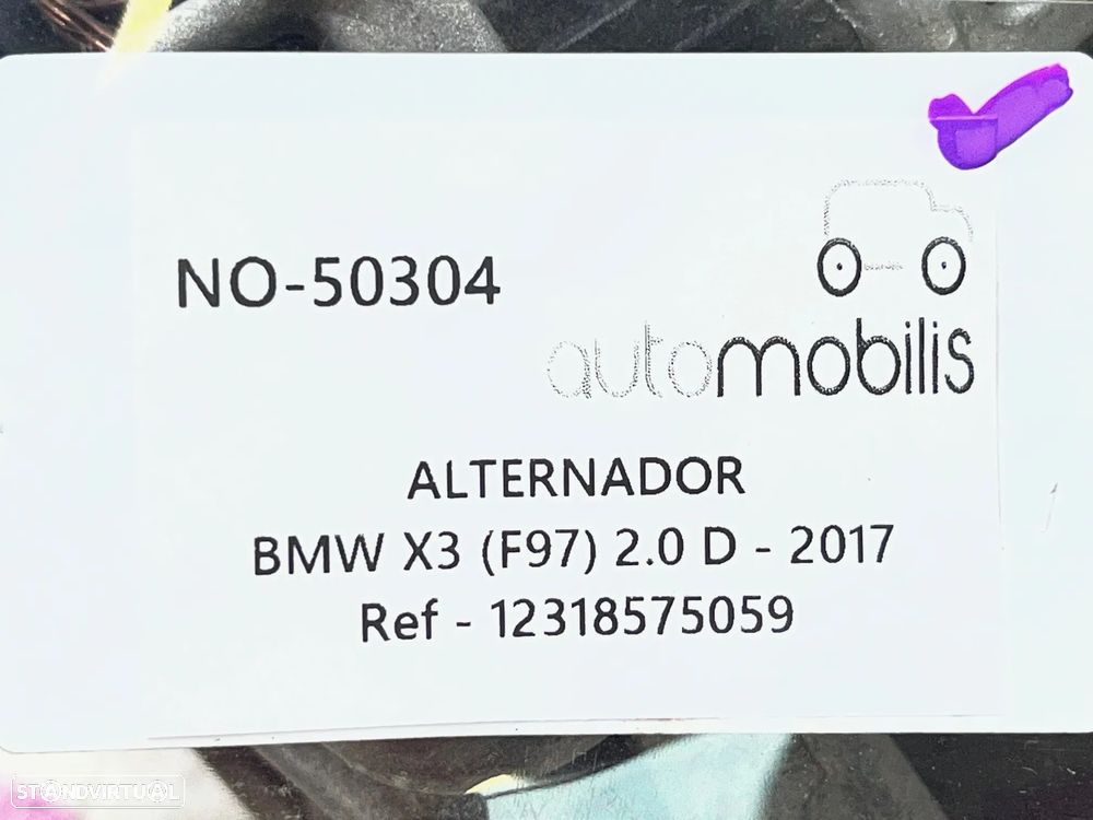 Alternador BMW X3 (F97) xDrive 20 d Ref. 12318575059 - NO. 50304 - 5