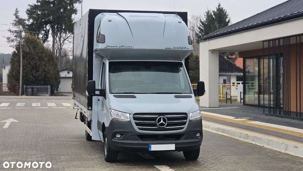 Mercedes-Benz SPRINTER 316 CDI 907❗ PLANDEKA 10 PALET / DRZWI Z TYŁU / DWIE WYSOKOSCI JAZDY / ZABUDOWA JEGGER / MAX ROZSTAW OSI / PODUSZKI PNEUMATYCZNE / SYPIALKA / RAMA / LAWETA / SALON POLSKA ❗❗ - 11