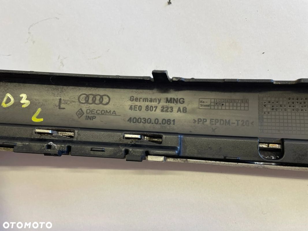 AUDI A8 D3 LISTWA ZDERZAKA PRZÓD LEWA 4E0807223AB - 1
