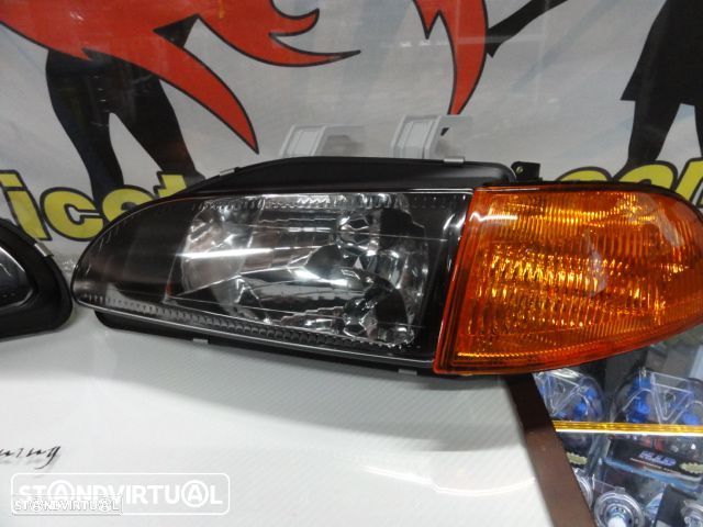 Farois frontais com luz branca 5000k Honda civic 92-95 EG8, EG9, EH8, EH9 JDM Fundo + piscas frontais Honda civic 92-95 4 portas EG8, EG9 fundo laranja JDM Look - 9