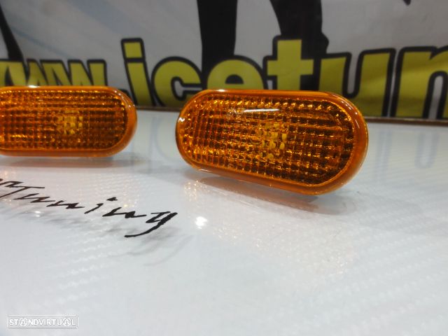 Piscas laterais VW Bora, Golf 3, Golf 4, caddy, fox, Eos, Lupo, Passat 35i, 3B, 3BG, Polo 6N, 6N2, 9N, vento, T5, Sharan, jetta 3, Multivan Transporter, Vento +96, Seat Ibiza 6K, 6L, 6J, Toledo, Arosa, Leon 1M, Leon 1p, Alhambra, Cordoba, Variant, Vario, Exeo, Inca, Altea, Altea XL fundo laranja JDM LOOK - 4