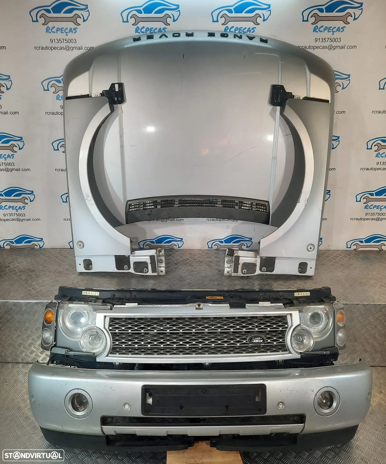 FRENTE COMPLETA LAND ROVER RANGE ROVER SPORT III 3 MK3 L322 CAPOT PARACHOQUES GUARDA-LAMAS OTICAS XENON RADIADOR VENTILADOR FRENTE FIBRA REFORÇO - 1