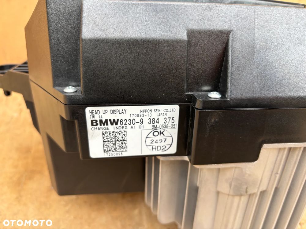 BMW X5 F15 MX5 F86 WYŚWIETLACZ HUD HEAD UP ORYGINALNY 9384375 EUROPEJSKI 62309384375 RZUTNIK - 3