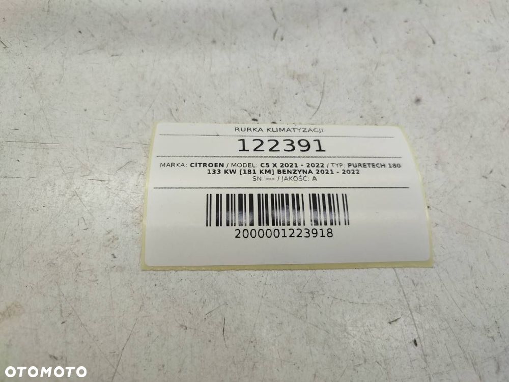 RURKA PRZEWÓD WĄŻ KLIMATYZACJI CITROEN C5 X - 6