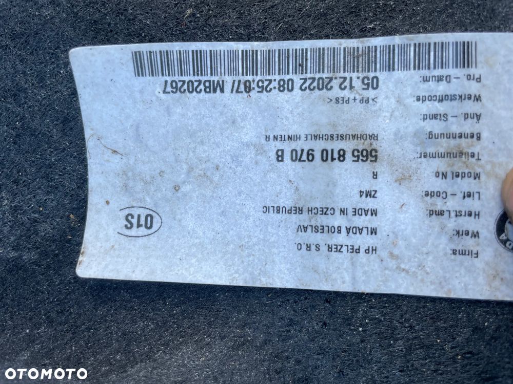 SKODA KODIAQ nadkole prawy lewy tył 656810970B 656810969B - 2