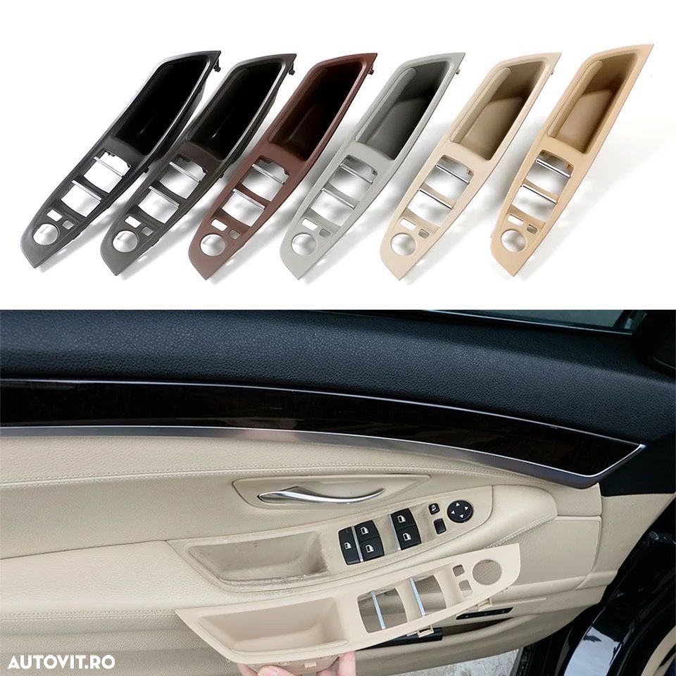 Maner interior usa sofer Bmw seria 5 F10/F11 negru,crem,alb - 1