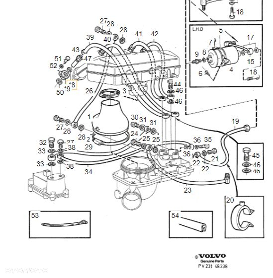 VOLVO 240 260 740 760 940 960 oring ukladu paliwa / wybieraka OE 947113 - 3