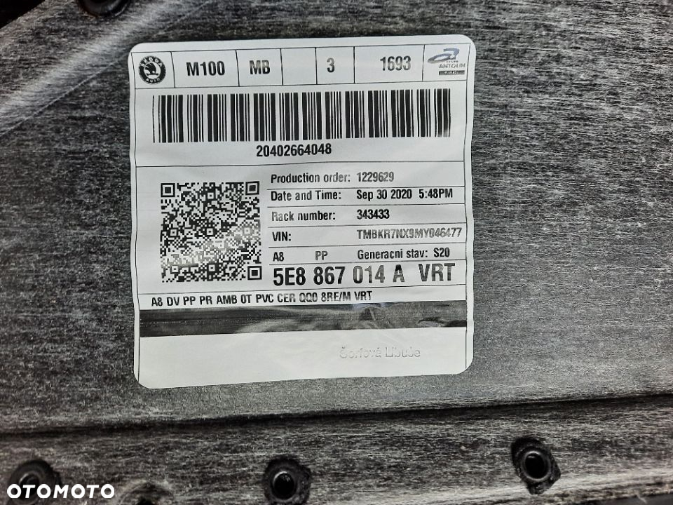 SKODA OCTAVIA IV 2020 PRAWY TYL kombi   TAPICERKA DRZWI 5E7867024A  5E8867014A 5E7867023A 5E8867013A - 8