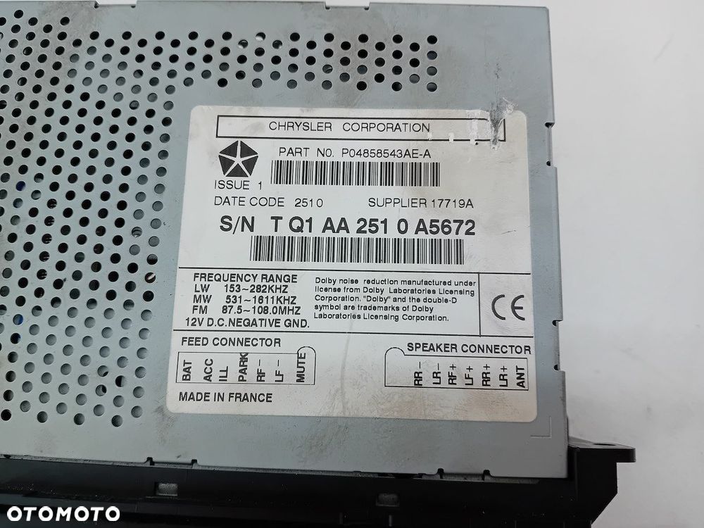RADIO CD CHRYSLER NEON P04858543AE - 8