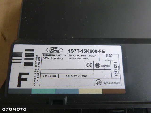 ZESTAW STARTOWY KOMPUTER STACYJKA IMMOBILIZER FORD FOCUS MK1 1.4 16V - 10