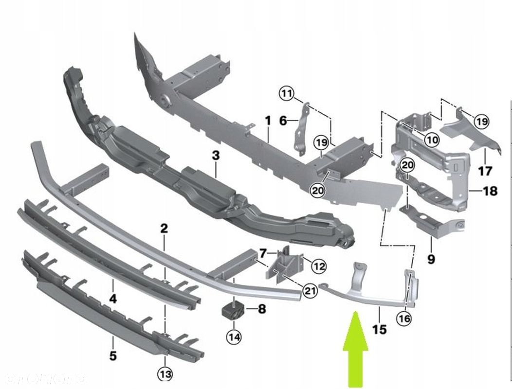 WZMOCNIENIE ZDERZAKA PASA BELKA MOCOWANIE BMW 5 G60 51115A02FB6 PRAWE - 2