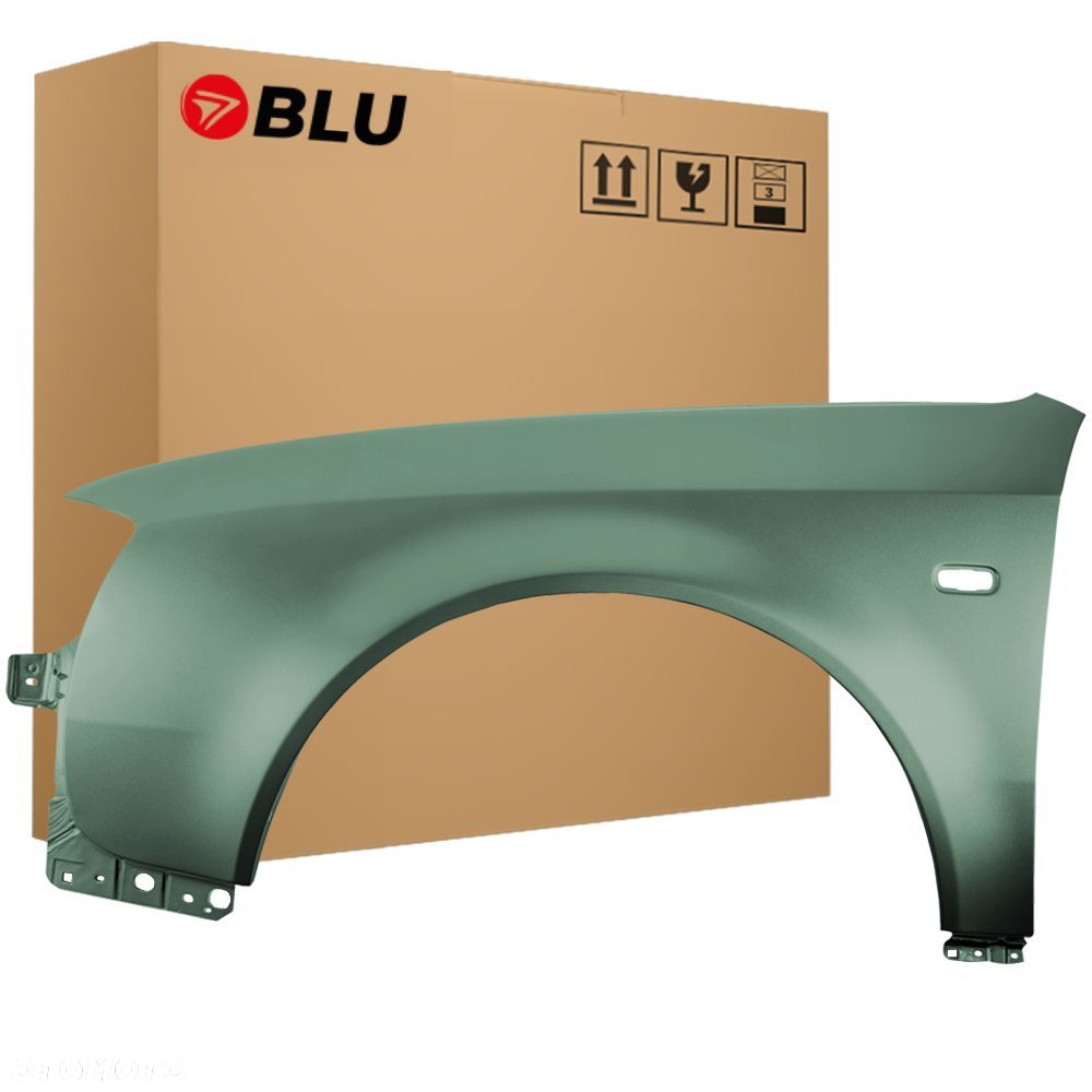 BLU Błotnik AUDI A6 C5 LZ6J lewy zielony 01-05 przód lift ZedernGrün - 1