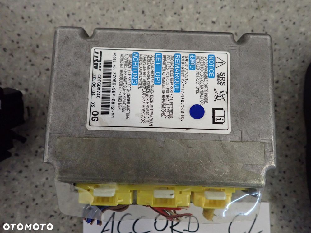 HONDA ACCORD CL VII 03- PODUSZKI POWIETRZNE ZESTAW SRS - 6