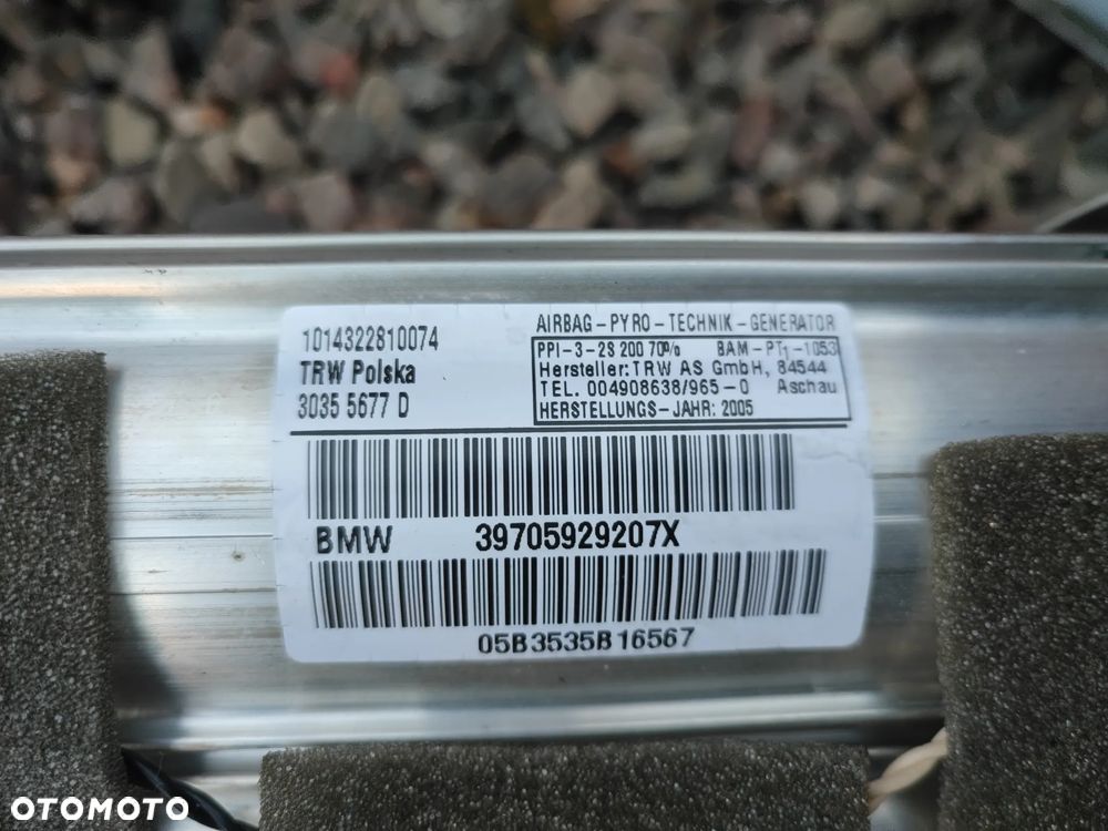 BMW E91 / E91 LCI ORYGINALNY KOMPLET PODUSZEK POWIETRZNYCH / KURTYNA LEWA / PRAWA + PODUSZKA AIR-BAG PASAŻERA EUROPA O NR. 72 12 6 966 859 / 72 12 6 966 860 / 72 12 9 138 247 OEM W BARDZO DOBRYM STANIE - 10