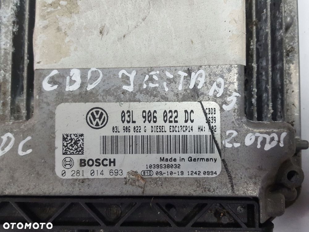 VW JETTA V 05-10r 2.0 TDI CBD KOMPUTER SILNIKA 03L906022DC - 2