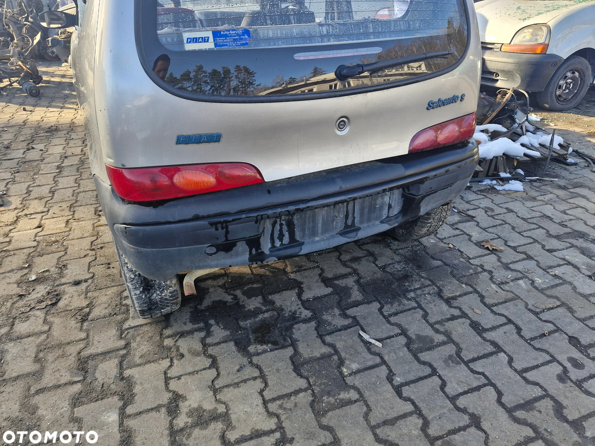 Fiat Seicento demontaż maska zderzak lampa drzwi lusterko fotel silnik skrzynia rozrusznik alternator - 5