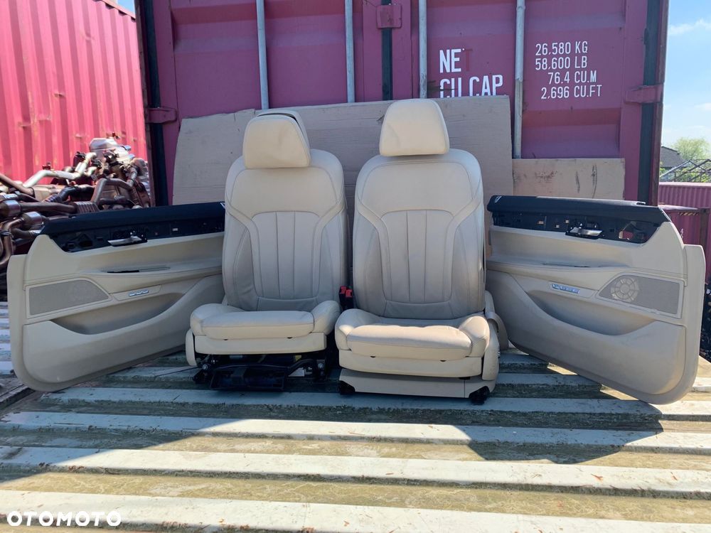 FOTELE TAPICERKA BMW 7 G11 KOMFORTY DAKOTA CANBERABEIGE ELEKTRYCZNE PAMIĘĆ - 1