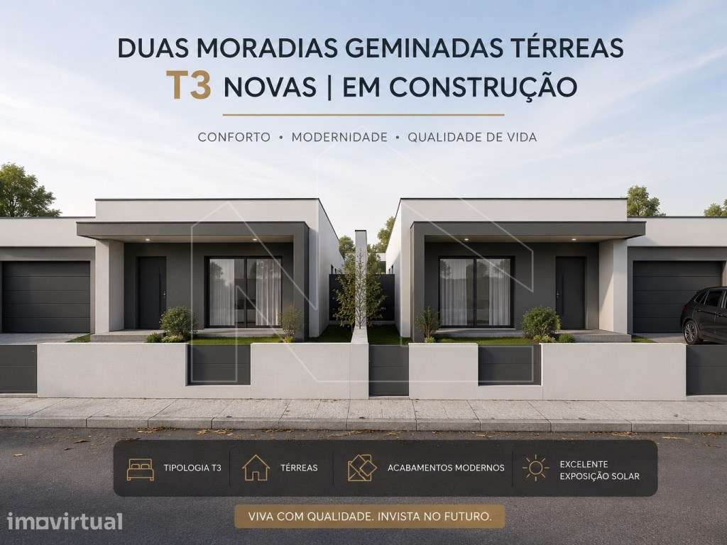 Moradias Geminadas T3 Térreas | Novas | Azurva - Vista 2