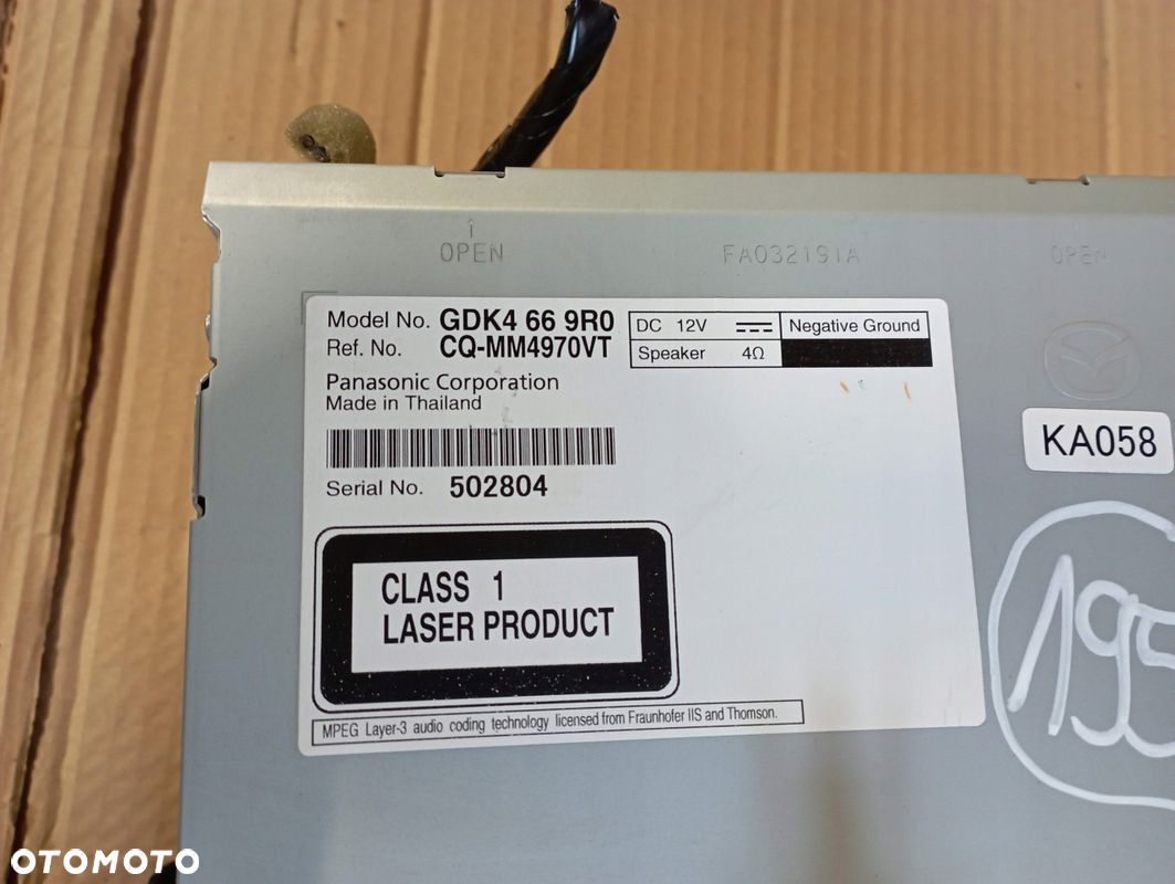 MAZDA 6 II 2 GH RADIO CD RADIOODTWARZACZ GDK4669R0 - 2