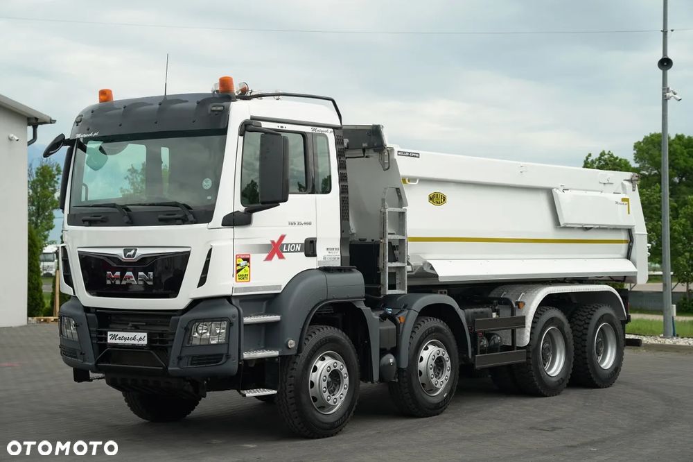 MAN TGS 35.460 / 8X4 / WYWROTKA TYLNOZSYPOWA / HYDROKLAPA / MEILLER KIPPER / AUTOMAT / OPONY 100% / PLANDEKA ELEKTRYCZNA /  EURO 6 - 8