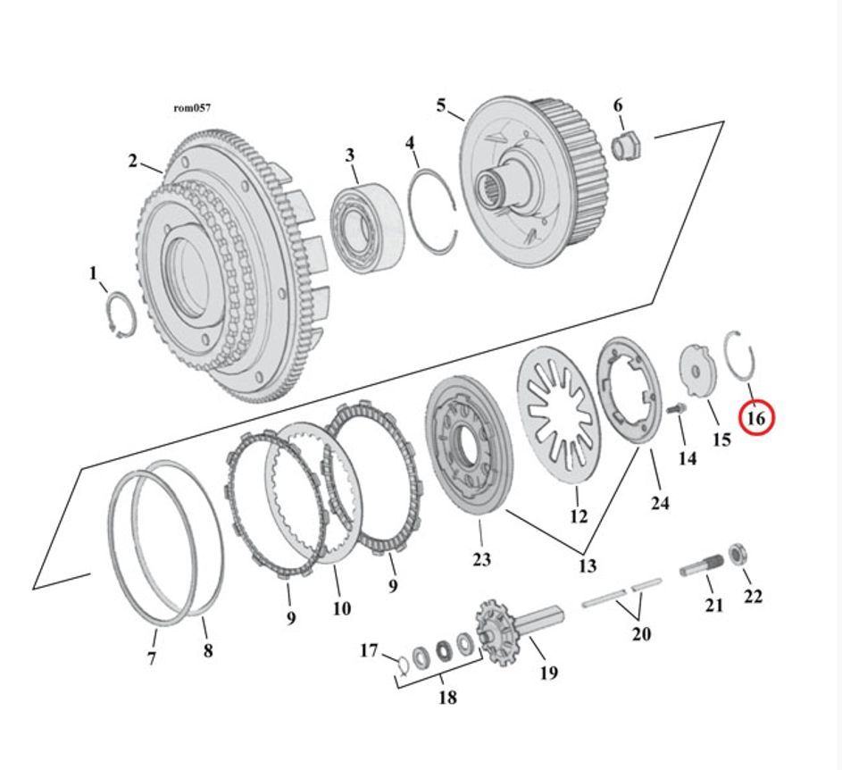 Wewnętrzny pierścień segera MCS 906971 Harley Davidson - 2