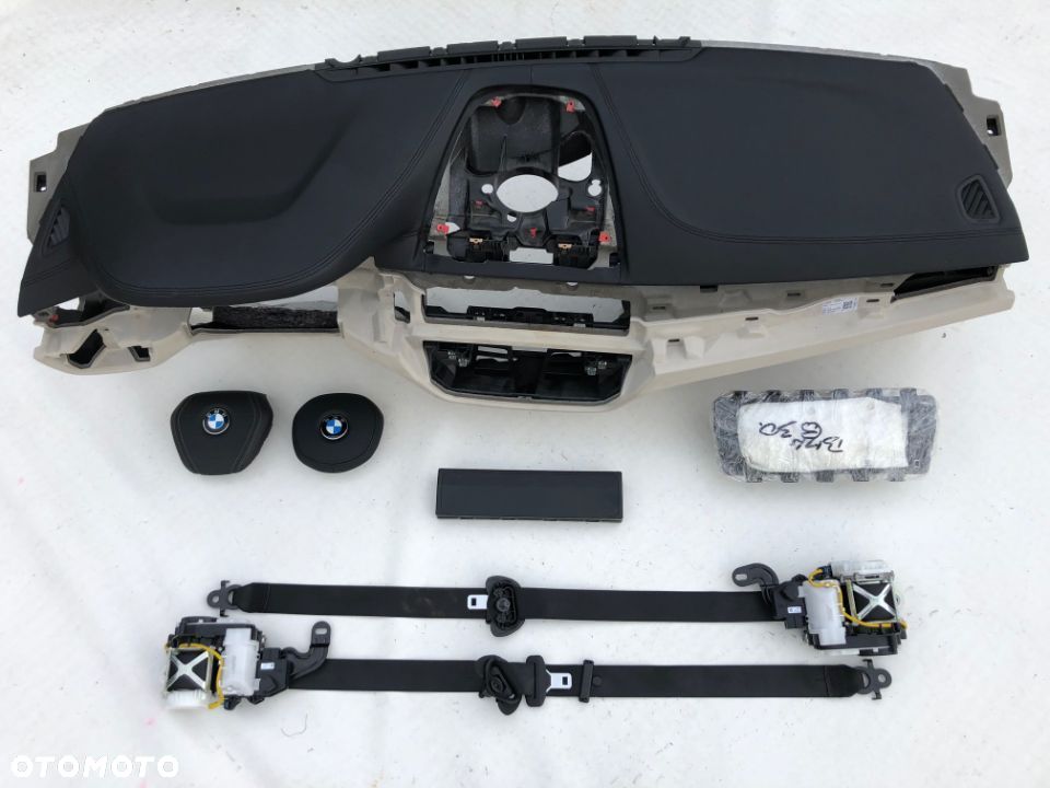 BMW 5 6 G30 G31 G32 F90 DESKA KONSOLA KOKPIT PULPIT PÓŁKA PARAPET PODUSZKI AIRBAG KOLAN PASY SKÓRA - 6