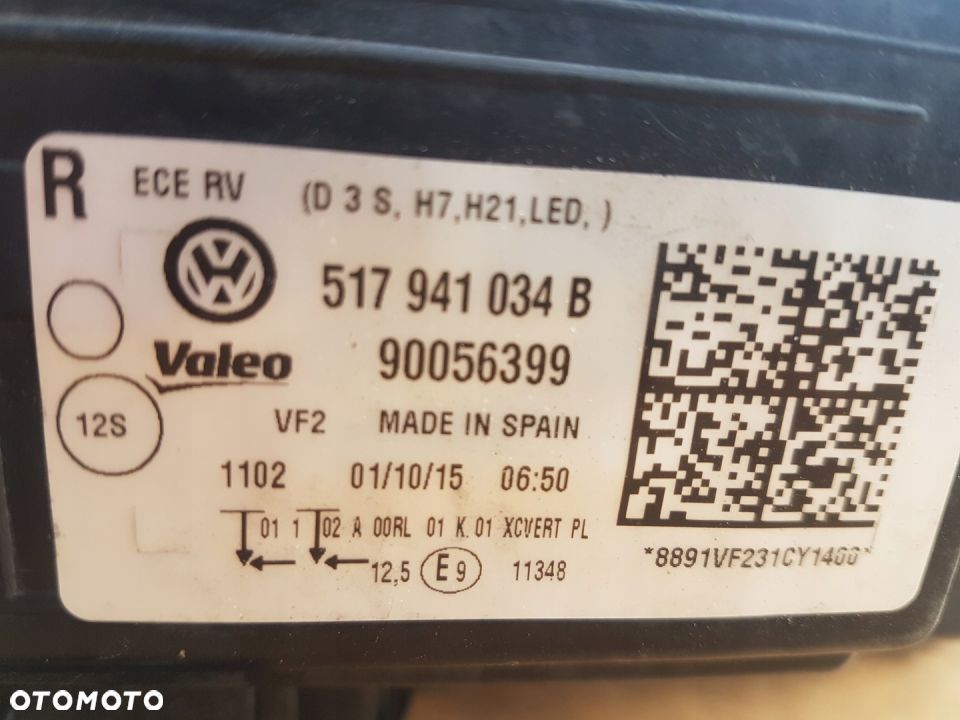 VW GOLF SPORTSVAN LAMPA PRAWA XENON 517941034B - 6