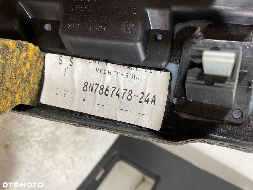 tapicerka osłona boczek prawy tył audi tt 8n cabrio oryginał 8n7867478 - 3