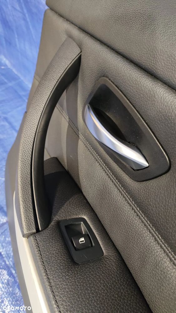 BOCZEK TAPICERKA DRZWI LEWY PRAWY TYŁ CZARNY SKÓRA DEKOR BMW E90 M-PAKIET - 13