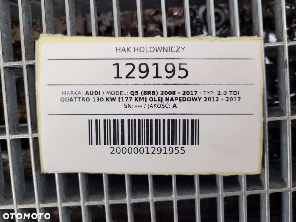 HAK HOLOWNICZY KOMPLET AUDI Q5 8RB 2.0 TDI QUATTRO 8R0800495D - 13