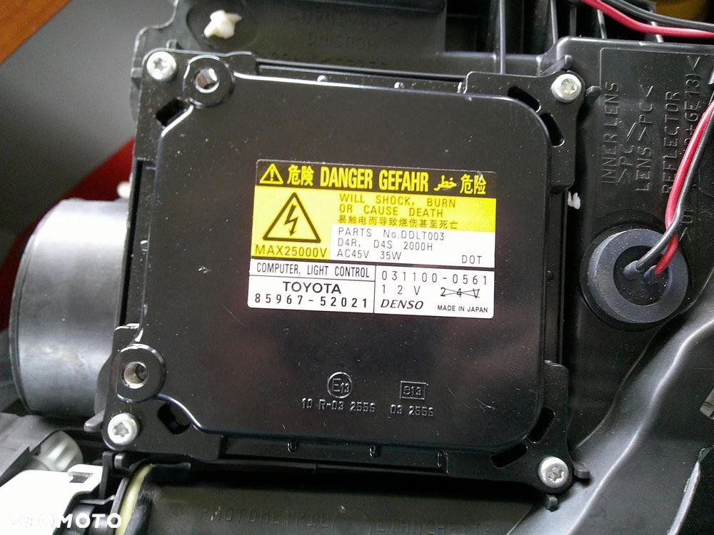 toyota auris 1 lampa przód lewa ksenon xenon przed lift  nowa przetwornica - 3