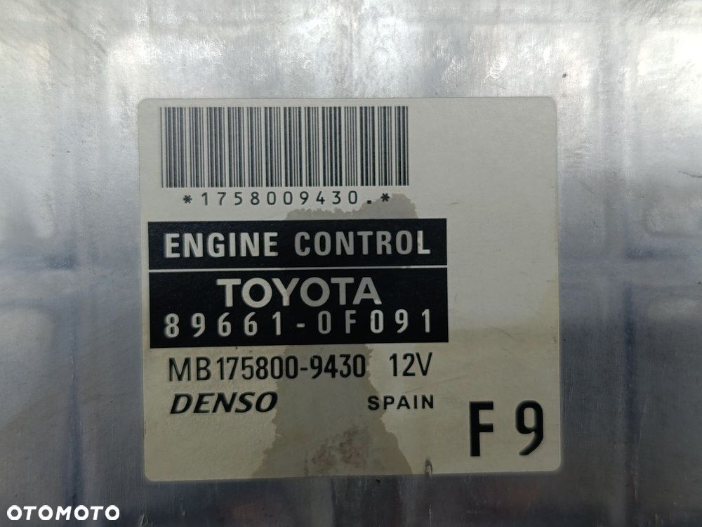 KOMPUTER, STEROWNIK TOYOTA COROLLA VERSO II 89661-0F091 MB175800-9430 DENSO - 2