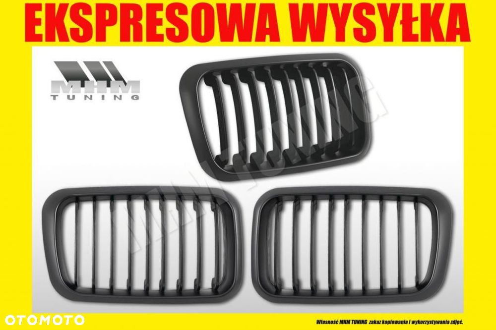 atrapa grill kratka nerki kpl tuning black mat czarne bmw 3 e36 1990-1995 - 2