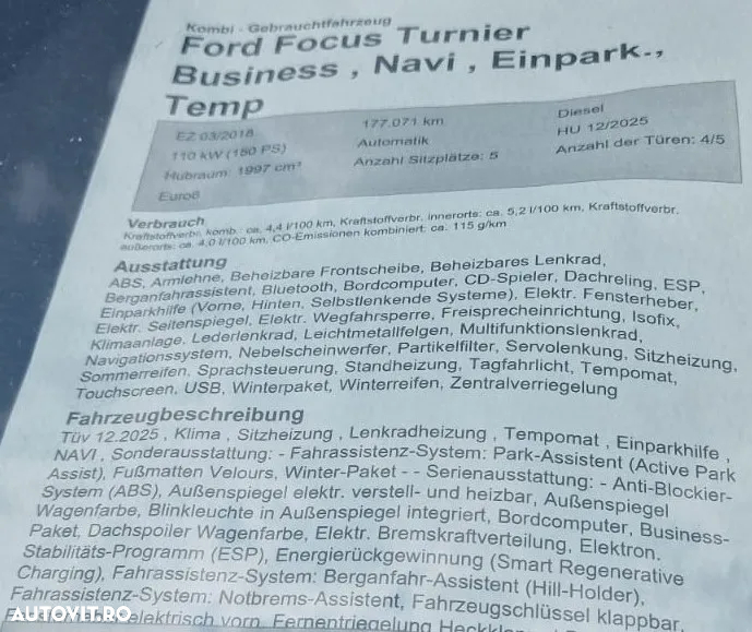 Ford Focus Turnier 2.0 TDCi DPF Start-Stopp-System Aut. Business - 10