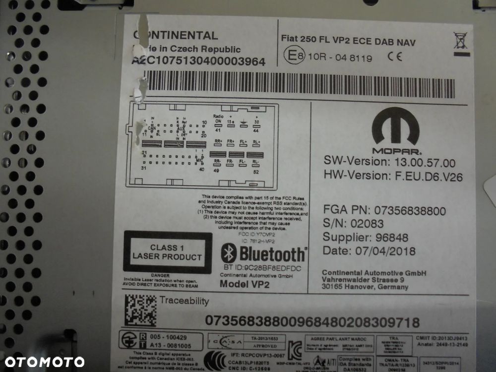 7356838800 RADIO FIAT DUCATO 2012- DOTYKOWE - 2