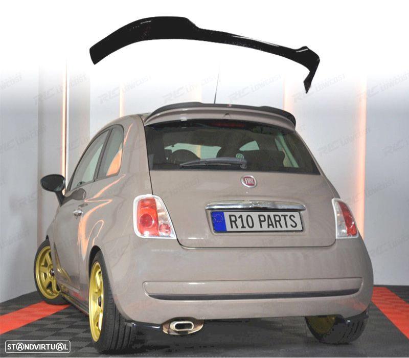 AILERON SPOILER FIAT 500 07-15 PRETO BRILHANTE - 1