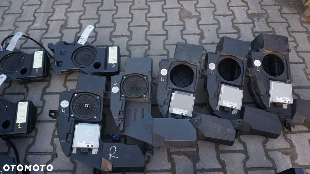 SPRZĘT AUDIO ORYGINALNY FABRYCZNY SUBWOOFER OBUDOWA GŁOŚNIKA DRZWI LEWA PRAWA STRONA AUDI A6 C6 A5 SPORTBACK A4 B8 - 4