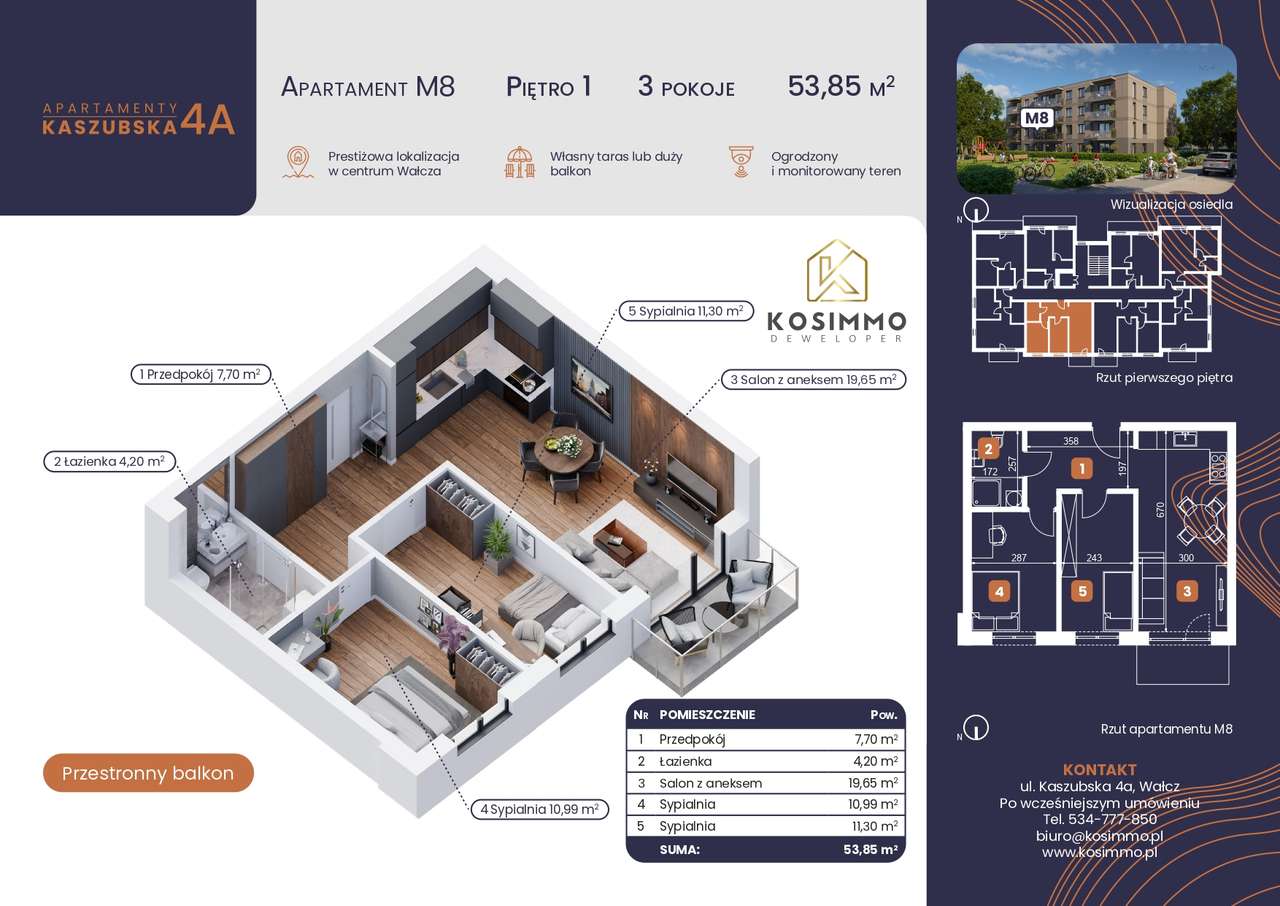 Nowa Inwestycja - Kaszubska 4a - Centrum - 1 Piętro, Balkon, 2 Pokoje