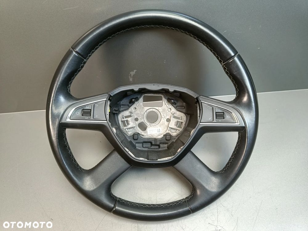 Kierownica Skoda Octavia 3 III Skóra Yeti Superb Rapid Multifunkcyjna Skóra 5E0419091R - 1