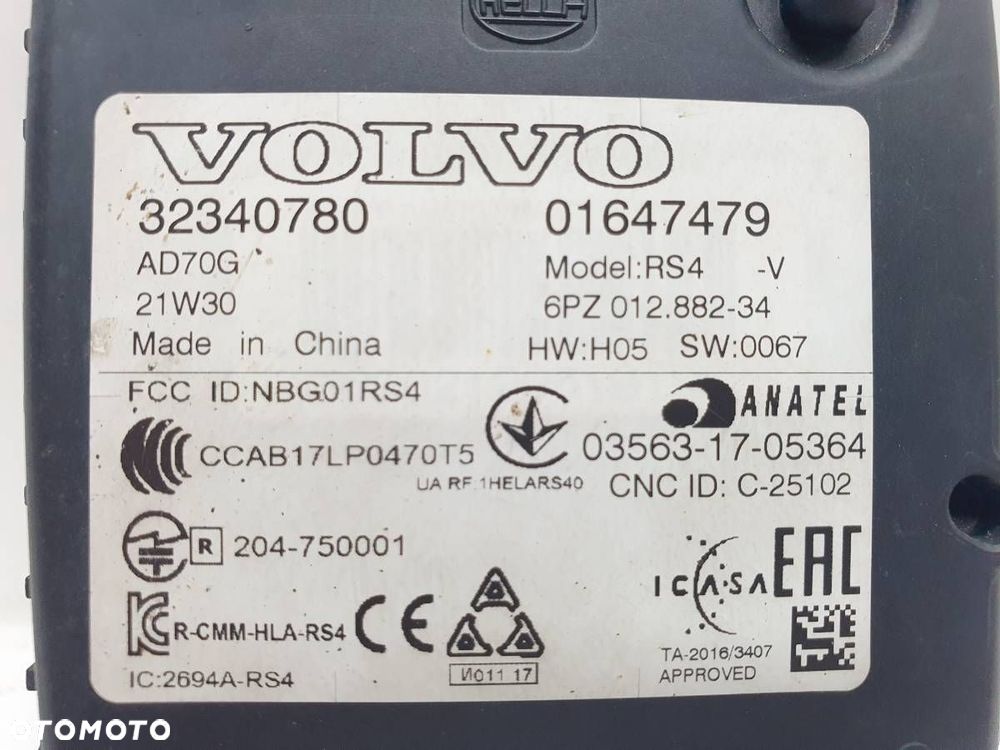 RADAR SENSOR CZUJNIK ASYSTENT PASA VOLVO S90 II 32340780 - 2