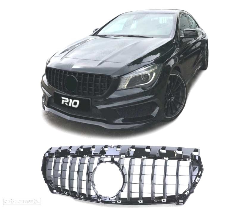 GRELHA FRONTAL MERCEDES CLA W117 13-16 LOOK GTR PRETO BRILHANTE - 3