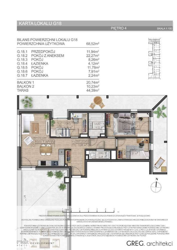 Osiedle Parkowe Słowiańska - 68m2 z tarasem - G18