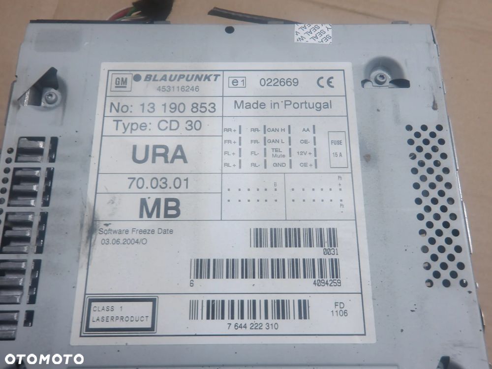 OPEL MERIVA A I LIFT 05-10 1.4B RADIO 13190853 - 6