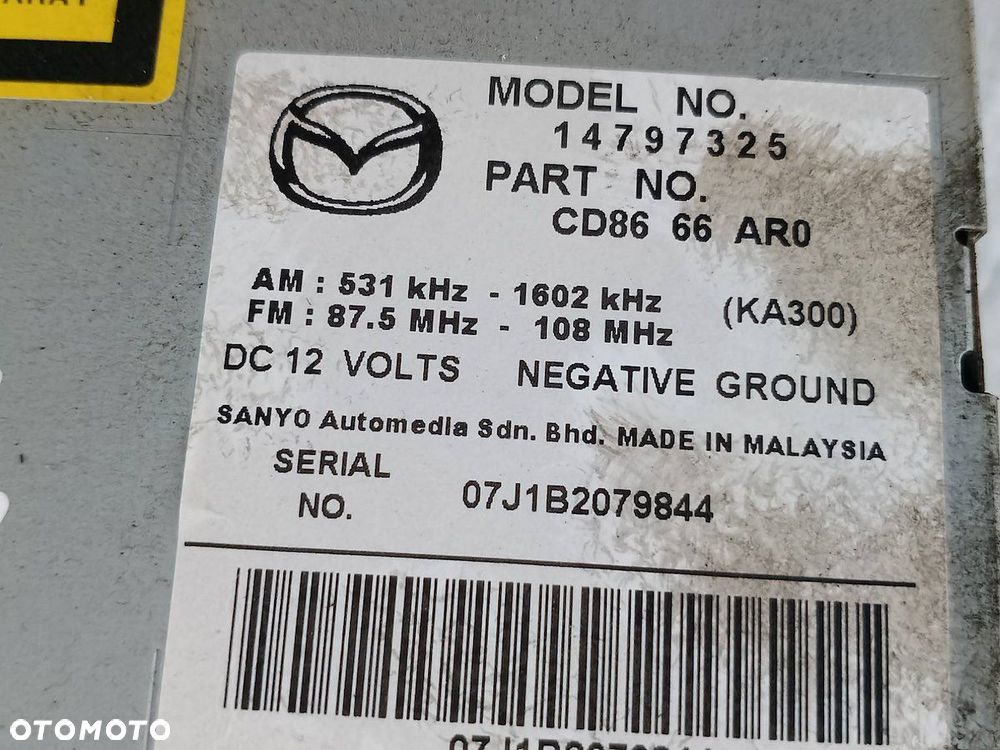 RADIO  MAZDA 5 ( 05-10 ) 14797325 - 6