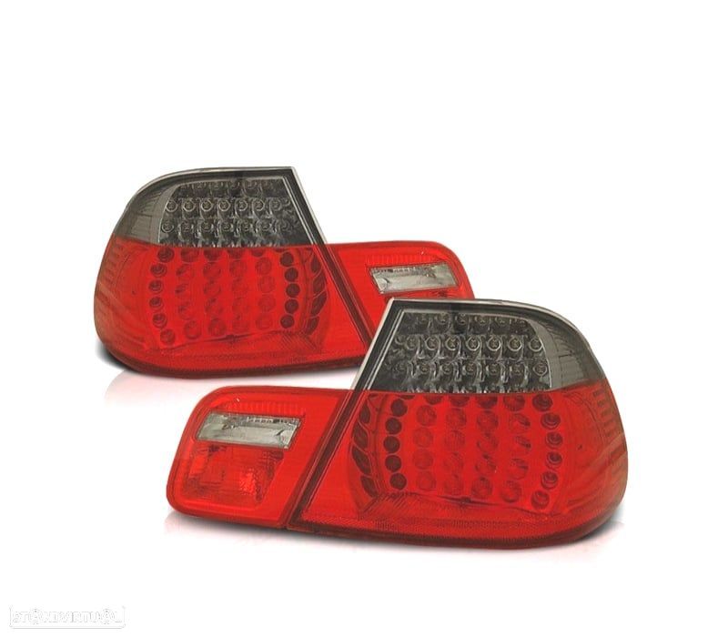 FAROLINS TRASEIROS LED BMW E46 99-03 VERMELHO ESCURECIDO LOOK M3 - 1