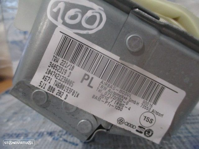 Kit Airbags 6R0959655K 0285010793  5J1880202D  5J0880201H SKODA FABIA 2 54 FASE 2 2011 1.6TDI 90CV 5P CINZENTO SEM TABLIER - 6