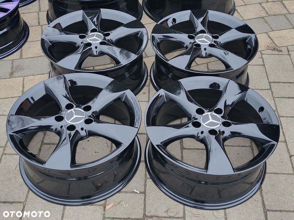Alufelgi oryginał Mercedes 5x112 7,5Jx17 et52,5 cb66,6mm czarny polysk - 1