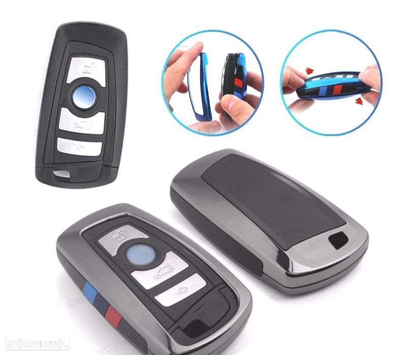 CAPA CHAVE BMW QUADRADA CINZENTO - 1