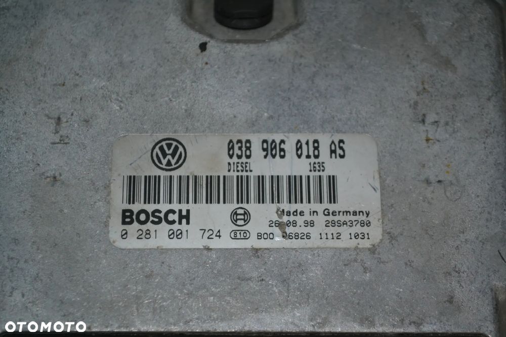 VW PASSAT B5 1,9 TDI KOMPUTER STEROWNIK SILNIKA 038906018AS 0281001724 - 2